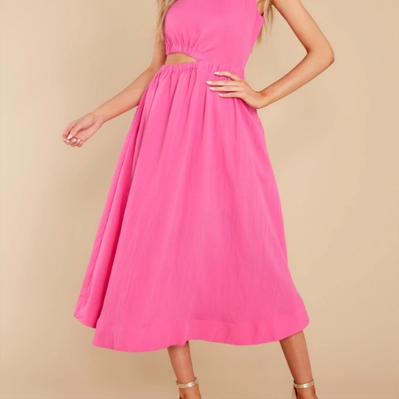 Strike First Hot Pink Midi Dress - Picture 6 of 12
